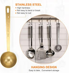 HARFINGTON 3pcs Coffee Scoop Spoon 2tbsp (6tsp, 30ml) 304 Stainless Steel Long Handle Teaspoon/Tablespoon Measuring Spoons Scoops for Tea Sugar Kitchen, Gold