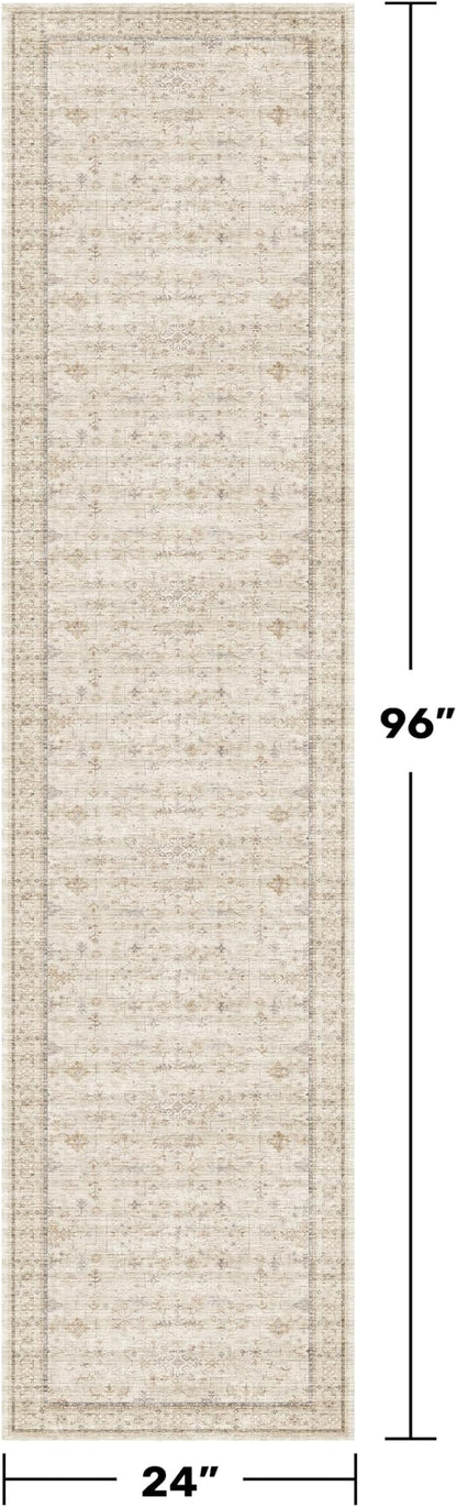 Washable 2x8 Runner Rugs for Hallway Non Slip, Stain Resistant Farmhouse - Image 2