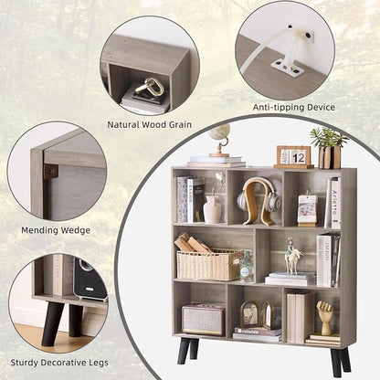 LEYAOYAO 8 Cube Bookshelf, 3 Tier Bookcase - Image 7