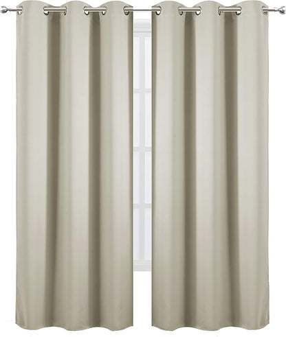 Light Beige Thermal Blackout Curtains/38 x 84 Inch/Set of 2 Panels Room - Image 2
