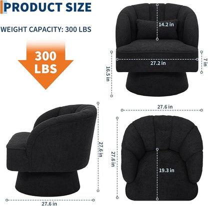 Garvee Ultra-Plush Swivel Accent Chair, 360° Barrel Lounge Chair - Image 2
