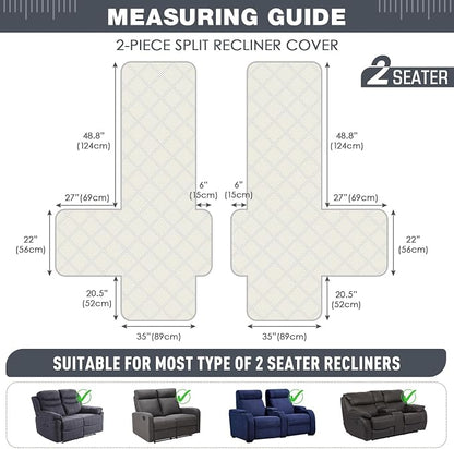 TAOCOCO 100% Waterproof Oversized Loveseat Recliner Cover, Non Slip Split - Image 5