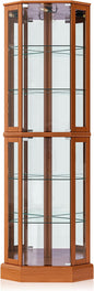 BELLEZE Lighted Curio Cabinet Corner Display Case by BELLEZE