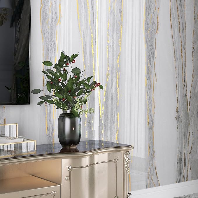LaCheery White Grey Gold Marble Contact Paper - Image 5
