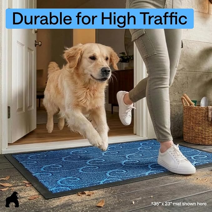 GORILLA GRIP 100% Waterproof All-Season WeatherMAX Doormat 35x23, US Designed - Image 7