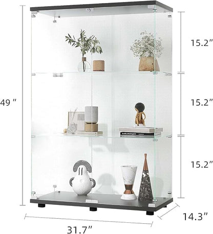 APRILSOUL Glass Display Cabinet 3-Shelf - Image 2