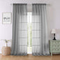 Charcoal Grey Sheer Curtains for Living Room 96 Inches Long 2 Pcs, Airy Solid by Lecloud