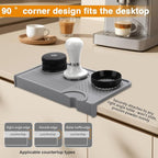 Espresso Tamping Mat, Coffee Tamper Mat, 10.4×5.6 In Silicone Coffee Matt for Counter, Espresso Machine Accessories, Waterproof and Heat Resistant Tamp Mats for Espresso Coffee Station(Grey)