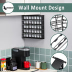 ZCDCP for K Cup Coffee Pod Holder, K Cup Holder Drawer Wall Mounted Coffee Pod Organiser (Holds 35 Coffee Pods)