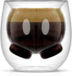 JoyJolt Mickey Pants and Minnie Skirt 3D 2oz Espresso Cups. Double Walled Espresso Glasses (2pc) Small Double Wall Glass Coffee Cups. Demitasse Cups, Espresso Measuring Cup or Liqueur Shot Glasses