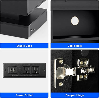chartustriable 71IN LED TV Stands w/40 inch Fireplace Power Outlet - Image 7