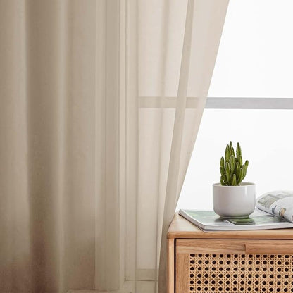 Cafe Curtains 36 Inch Length Tier 2 Pieces, Modern Soft Airy Sheer Kitchen - Image 7