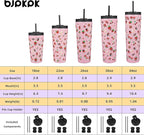 BJPKPK 18oz Stainless Steel Insulated Tumbler With lid And Straw Travel Coffee Thermal Tumblers Cup For Women And Men,Passionate Pink