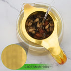 Tea Infuser Basket Stainless Steel Tea Strainer Tea Filter With Small Strainer And Lid Tea Diffuser For Loose Tea Superior Brewing Experience (One pack gold)