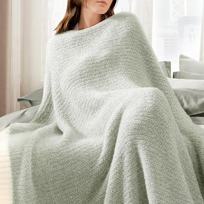 Snuggle Sac Heather Sage Green Throw Blanket - Image 3