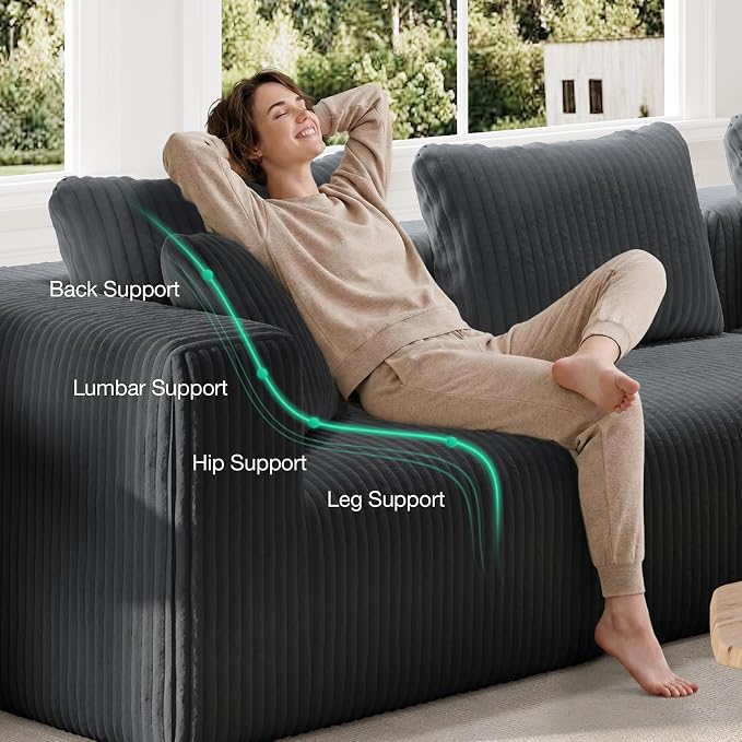 Novilla 141" Modular Sectional Sofa, Modern Cloud Sectional Couch - Image 8