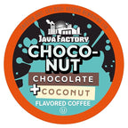 Java Factory Coffee Pods Choconut, 40 Count - Chocolate Coconut Flavored, Compatible with Keurig K Cup Brewers, Tropical Delight for Coffee Lovers