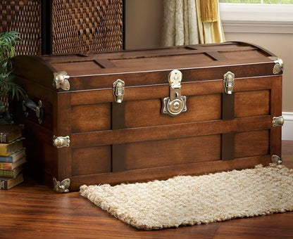 Steamer Trunk Hope Chest for Blankets, Amish Hand-Crafted in USA Maple by Tradition+Craft