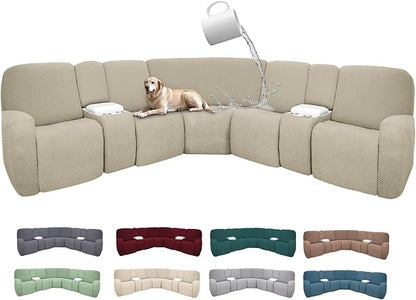 100% Waterproof Sectional Recliner Couch Covers by ROFASVCO