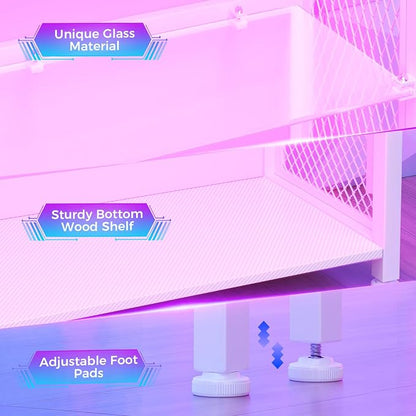 AODK Display Case with LED Lights, Display Cabinet with Glass Storage Shelves - Image 7