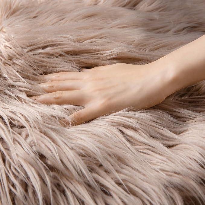 Ashler faux fur rug, Fluffy Shaggy Area Rug Ultra Soft 2.2 x 4 Feet Rectangle - Image 4
