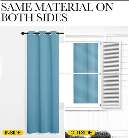 NICETOWN Teal Blue Blackout Curtains 96 inches Length - Image 5