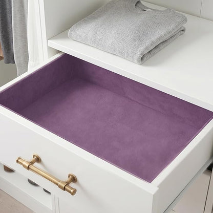 VEELIKE Lavender Purple Velvet Drawer Liner Self Adhesive Velvet Contact Paper - Image 3