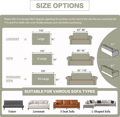 DREAMINGO Sofa Covers Washable Thick Chenille Couch Cover - Image 2
