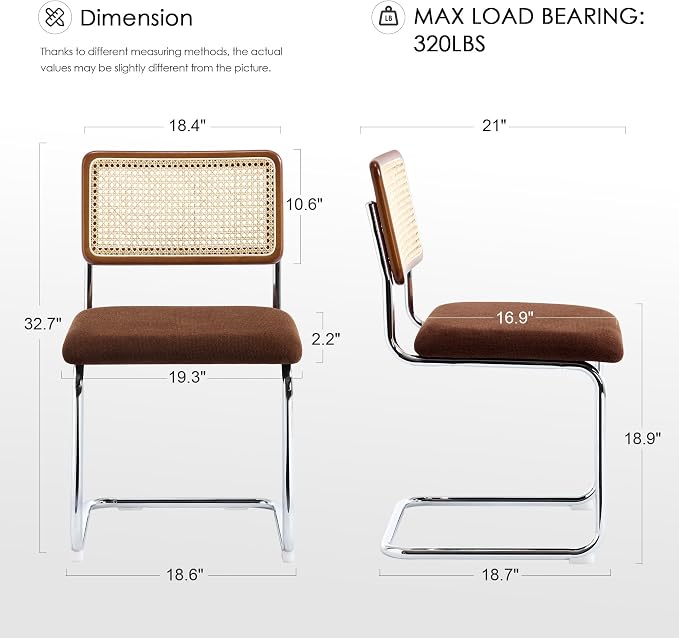 Zesthouse Rattan Dining Chairs Set of 4, Mid Century Modern Dining Room Chairs - Image 2