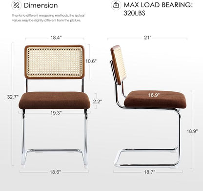 Zesthouse Rattan Dining Chairs Set of 4, Mid Century Modern Dining Room Chairs - Image 2