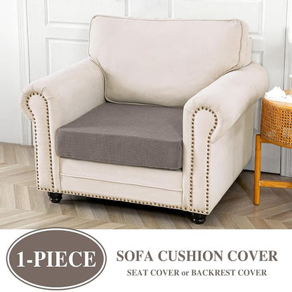 LA MEACK Couch Cushion Cover Seat Cushion Cover Stretch Armchair Cover Separate - Image 2