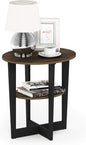 Furinno JAYA Side Table, 2-Tier Round Modern End Table by Furinno-FitsYourSpaceFitsYourBudget