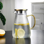 Xrrxy 2L/68oz Water Pitcher Glass Pitcher with Lid and Handle, Heat/Cold Resistant Borosilicate Glass Water Carafe for Coffee, Lemonade, Iced Tea,Beverage, Water Glass Jug
