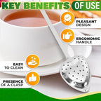 Heart Tea Infuser for Loose Leaf Tea Steeper – 10 Pcs Rust-Resistant Stainless Steel Diffusers with Sturdy Clasp – Easy Brewing, No Loose Leaves, Great for Parties & Gifting