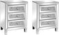 VINGLI Mirrored Nightstand Set of 2, Mirrored Side/End Table by VINGLI