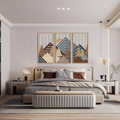 IARTTOP Large Mountain Wood Wall Art 16"x32"x3 Abstract Forest Wall Sculpture - Image 3