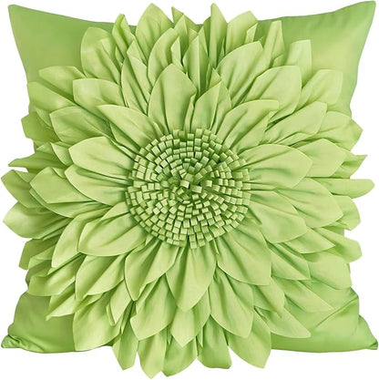 Sage Green Accent Flower Decorative Throw Pillow Covers by BellasGifts