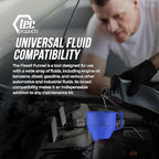 FlexAll Long Flexible Funnel for Automotive Use - Durable Nitrile Rubber - Ideal for Car Oil Change, Transmission Funnel Fluid, Diesel, Fuel, Gas - Made in USA - Blue (16 x 5 Inches)