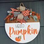 SUNVERSE Fall Stencils for Painting 12” Round Fall Stencil Hello Pumpkin Stencils Autumn Templates Thanksgiving Stencils for Wood Door Sign Porch Hanger Fall Wreath