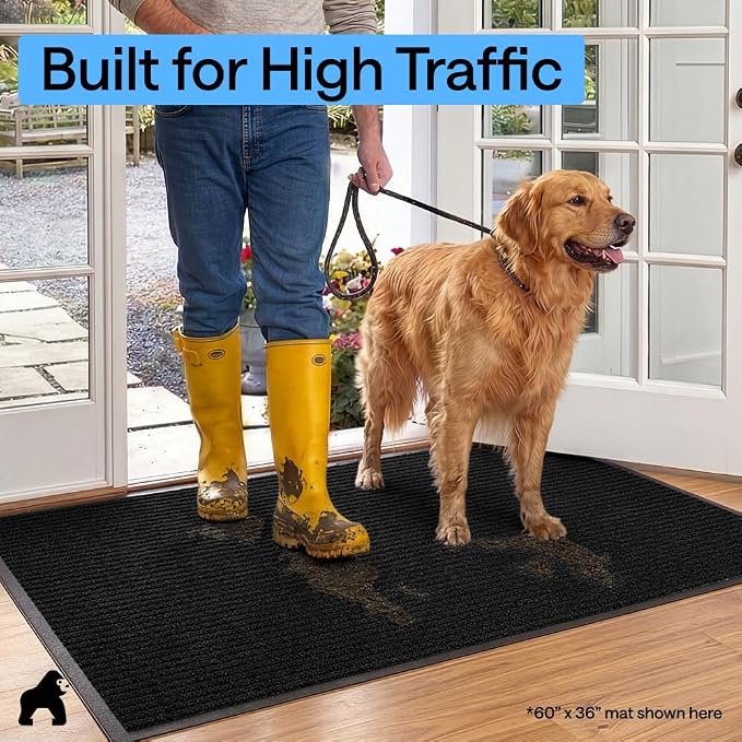 GORILLA GRIP Waterproof Traffic Guard Door Mat, Indoor Outdoor Heavy Duty - Image 7