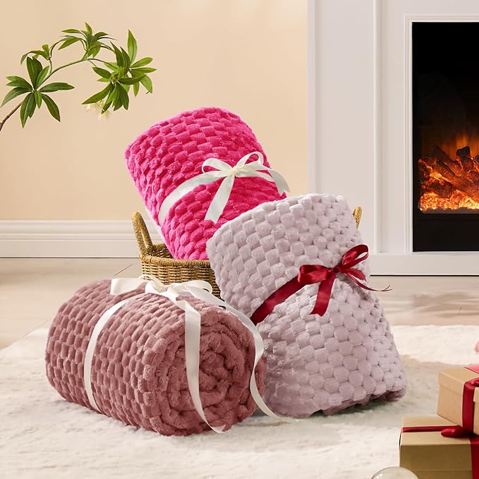 BEDELITE Hot Pink Twin Blanket for Couch, Soft Cozy Gifts for Women, 60*80 | 3D - Image 5