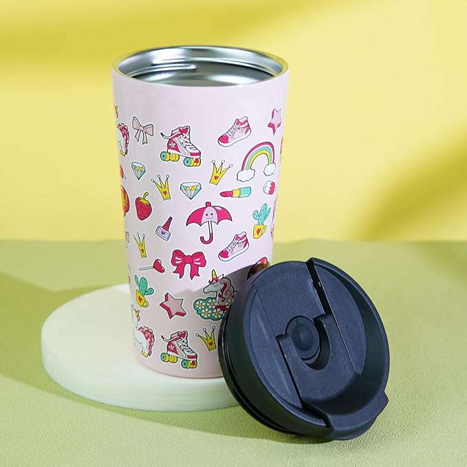 BJPKPK 18oz Tumbler With lid And Straw Stainless Steel Travel Coffee Mug Insulated Tumblers Cups,Hawaii Fruits Purple
