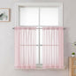 Blush Pink Sheer Curtains 36 inch Length 2 Panels Set, Light Filtering Voile by OVZME