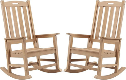 Psilvam Oversized Outdoor Rocking Chair Set of 2, Porch Rocker by PsilvamGardenFurniture
