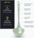 DI ORO Silicone Ladle – Soup Ladle for Cooking & Serving Heat-Resistant - Large Kitchen Soup Ladle Nonstick Cookware Safe - Soup Serving Spoon with Wide Bowl - Silicone Utensil Dishwasher Safe (Sage)
