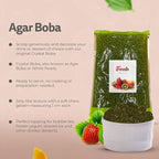 Fanale Matcha Agar Agar Boba, Matcha Jelly Ball, Ready to Serve, Soft Chew Texture, Instant Boba Pearls for Bubble Tea, Frozen Yogurt, Shaved Ice & Dessert’s Topping (4.4 lbs/bag, 6 bags/case)