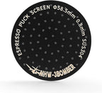 MHW-3BOMBER 58.5mm Espresso Puck Screen Metal Espresso Filter Reusable Coffee Filters for 58mm Portafilter Basket 0.8mm Thickness Titanium Coating Black FG5588-OS