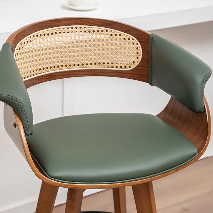 Set of 3 Rattan Swivel Counter Stools - Image 7