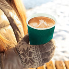 MUCHII 16 oz Paper Coffee Cups, 90 Count Multicolor Disposable Insulated Ripple Paper Cups for Hot Chocolate and Tea