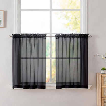 Simplebrand Black Tier Curtains by Simplebrand